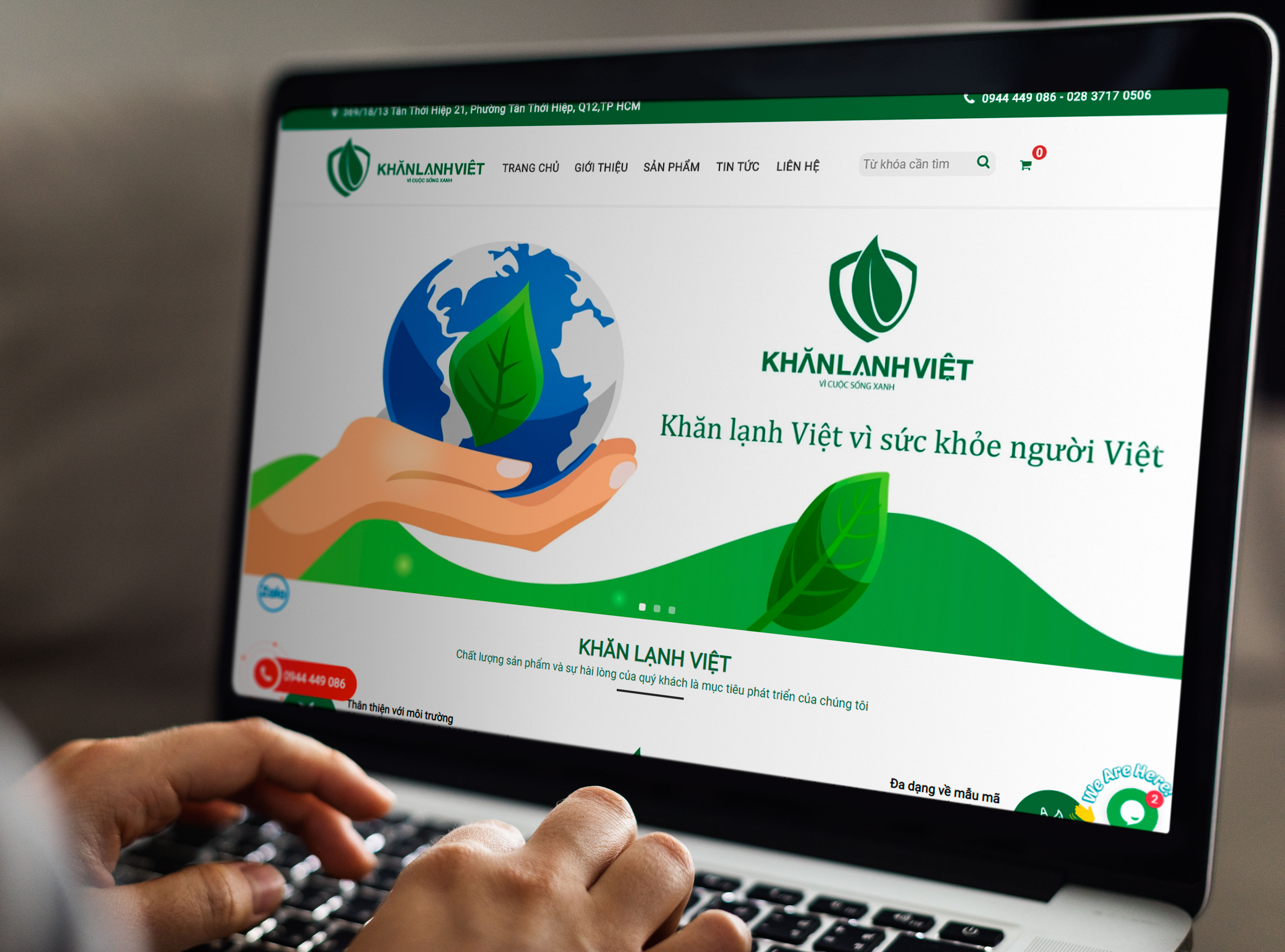 Website công ty Khăn Lạnh Việt